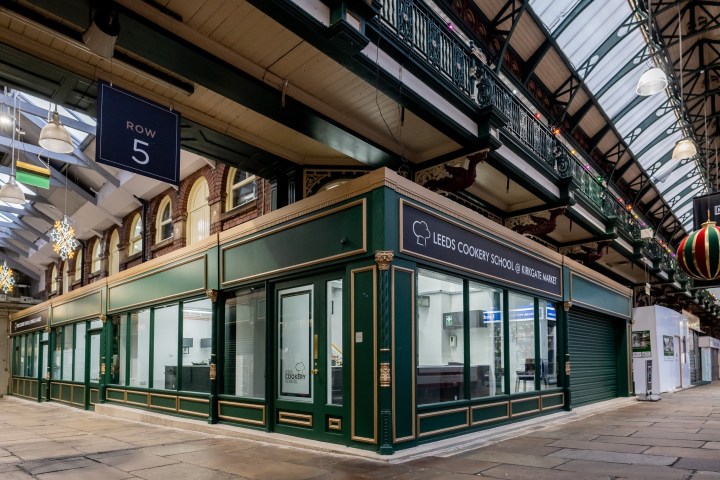 a store inside of a train station