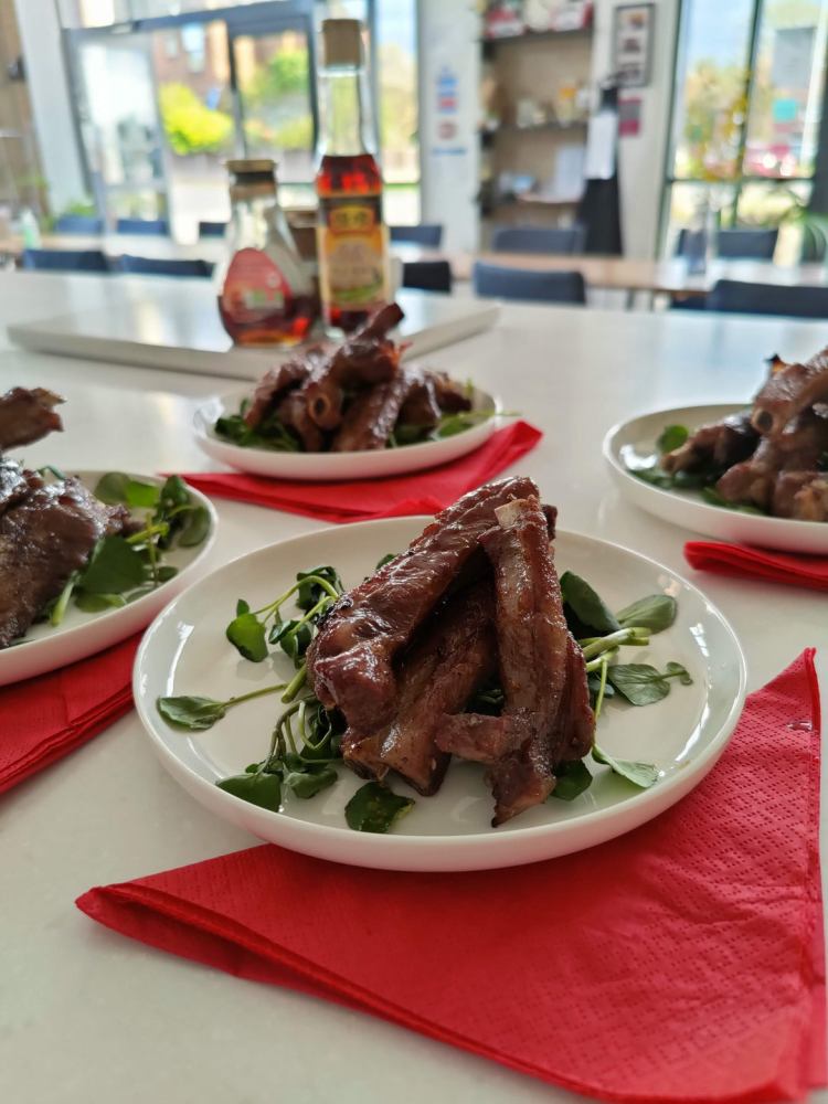 a plate of food on a table